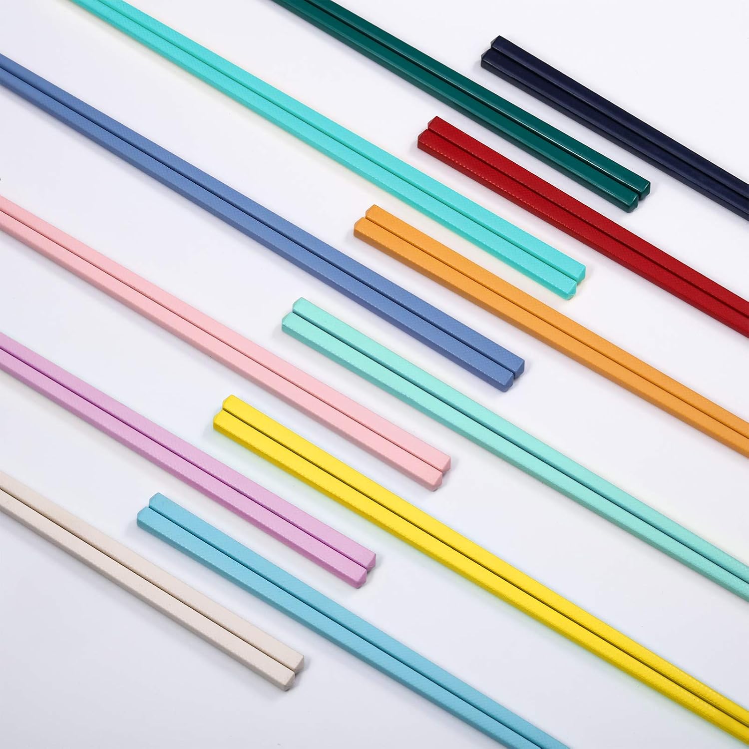 12 Pairs Colorful Chopsticks 9 Inch Reusable Fiberglass Chop Sticks Bulk Dishwasher Safe Lightweight Chopsticks Set Party Favor(Multicolor) Image 2